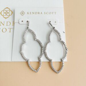 Kendra Scott Abbie Collection. Silver White Crystal Earrings